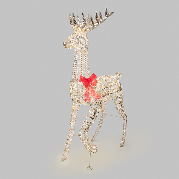 Светодиодная фигура "Олень" 180см цвет свечения теплый БЕЛЫЙ питание от трансформатора IP44 NEON-NIGHT