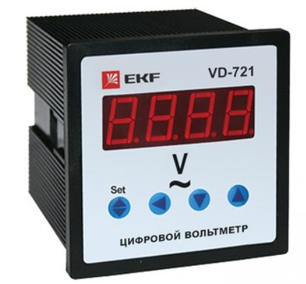 Вольтметр EKF VD-721 цифровой на панель 72х72 1-фазный