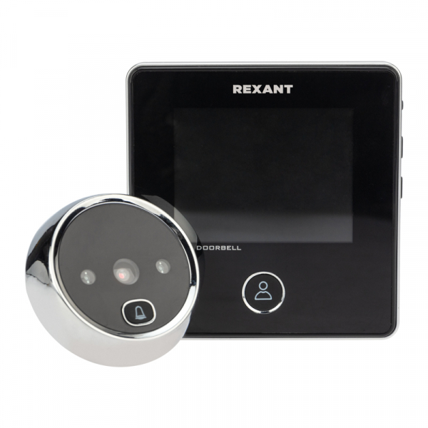 Видеоглазок дверной REXANT (DV-113) с цветным LCD-дисплеем 2.8&quot; с функцией звонка и записи фото, встроенный аккумулятор