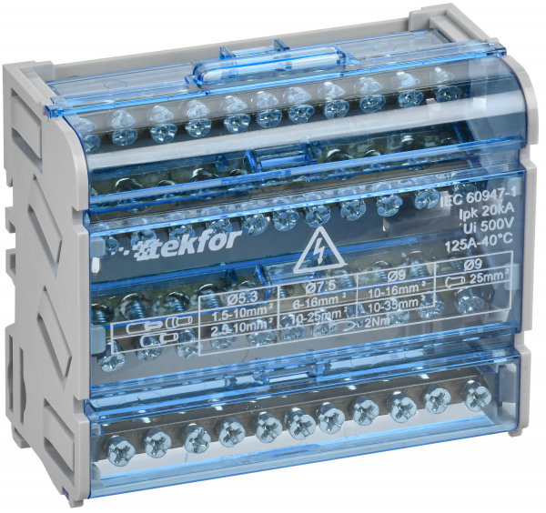Шина нул. 4х11 гр.DIN 125А 3L+PEN TEKFOR IEK