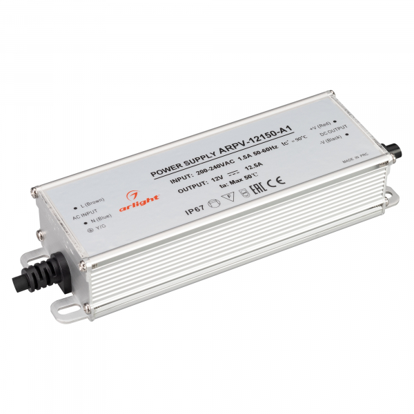 Arlight Драйвер 12V 150Вт IP67 1748х56х36/12,5A  ARPV-12150-A1 (12V, 12.5A, 150W)