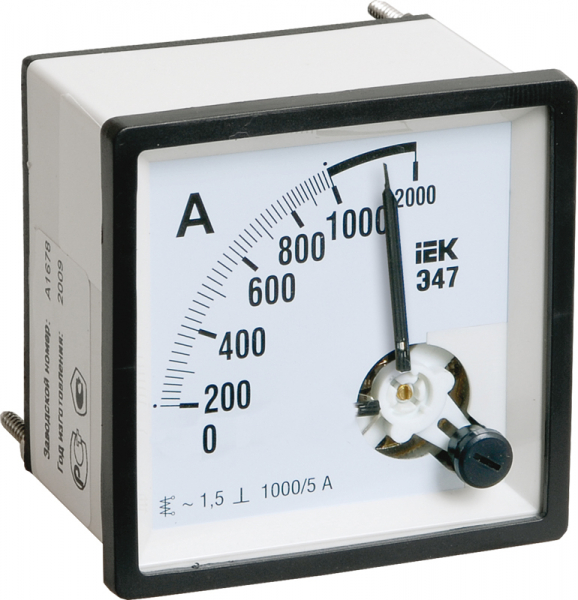 Амперметр IEK Э47 1000/5А класс точности 1,5 72х72мм