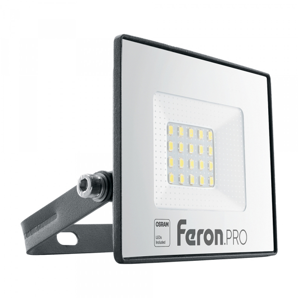 Прожектор светодиодный Feron 20W 6400K IP65  AC220-240V/50Hz, черный, LL-1000