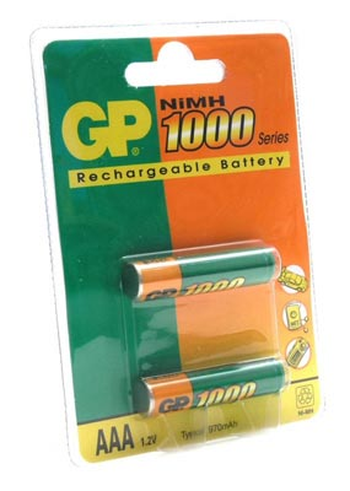 Аккумулятор GP R03/100AAAHC NiMH1000 mAh BC-2PET-G (кратно 2)