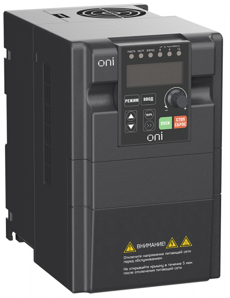 Частотный преобразователь ONI A150 380В 3-фазный 2,2кВт 6А со встроенным тормозным модулем