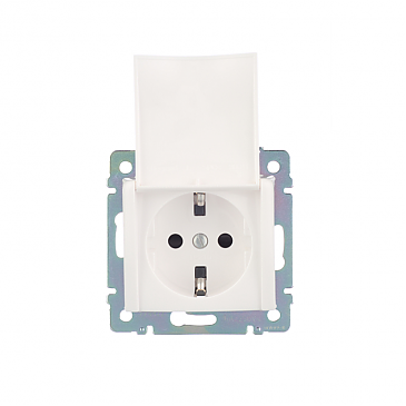 Розетка Legrand Valena Classic 1-местная для скрытой установки со шторками с крышкой цвет белый