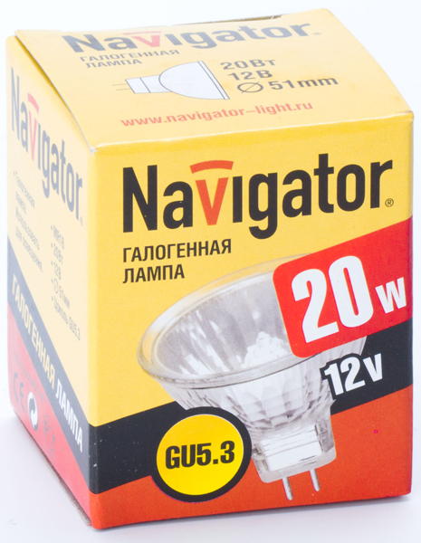 Галогенная лампа  Navigator  MR16  20Вт  12В  GU5.3