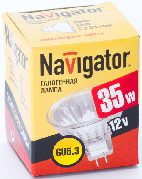 Галогенная лампа  Navigator  MR16  35Вт  12В  GU5.3