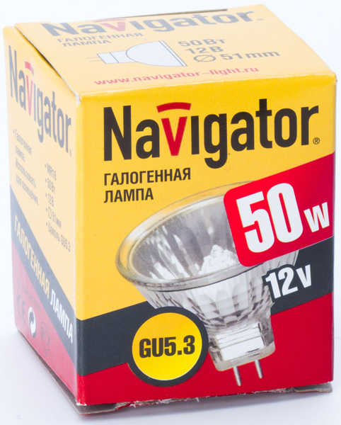 Галогенная лампа  Navigator  MR16  50Вт  12В  GU5.3