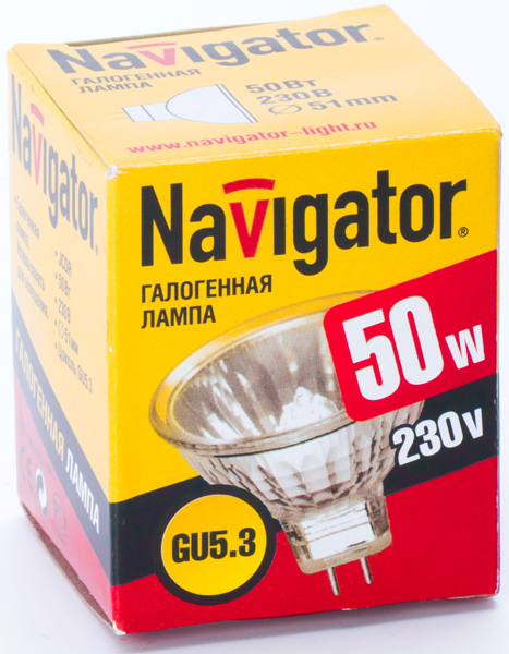 Галогенная лампа  Navigator  PAR  50Вт  220В  GU5.3