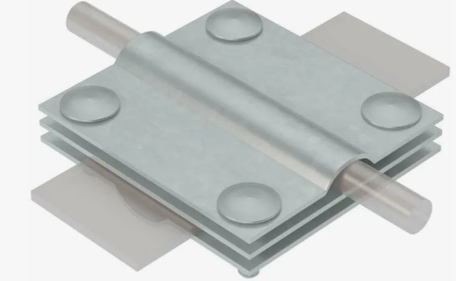 Крестовое соединение 4хM8x30, три пластины, B до 40 mm, проволка Ø 5-12 mm серия Silver