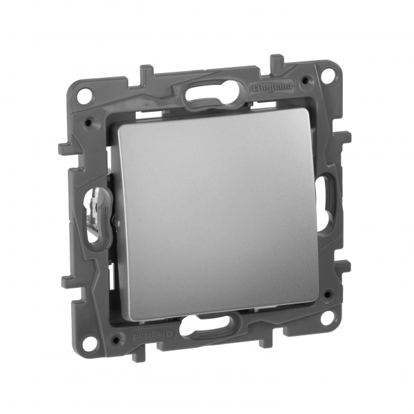 Кнопка автомат LEGRAND ETIKA АЛЮМИНИЙ механизм 6АХ 672414