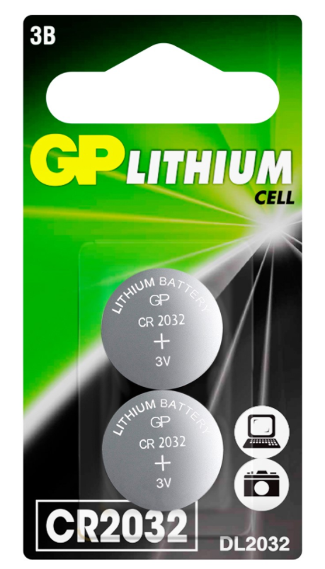 GPЛитиевая дисковая батарейка GP Lithium CR2032 - 2 шт. в блистере (кратно 2)