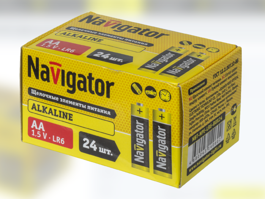 Элемент питания Navigator NBT-NPE-LR6-BOX24 14 060 (кратно 24)