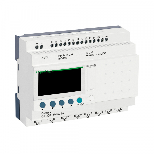 Реле компактное 20ВХ/ВЫХ =24В Schneider Electric SR2B201BD ZELIO LOGIC