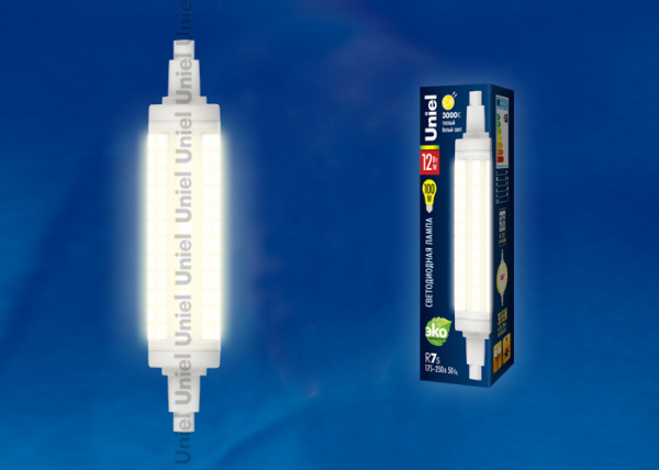 Светодиодная лампа Uniel LED-J118-12W/WW/R7s/CL PLZ06WH