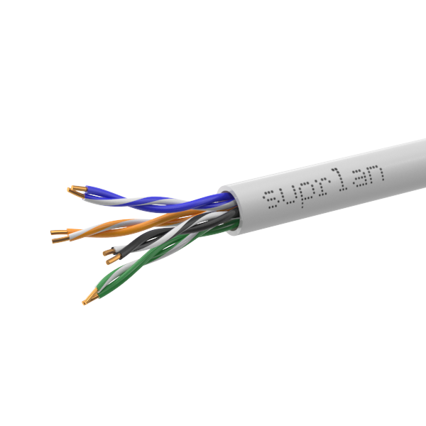 Кабель информационный U/UTP категория 5е 4х2х24AWG 305м (медь) нг(А)-LSLTx solid серый SUPRLAN Premium