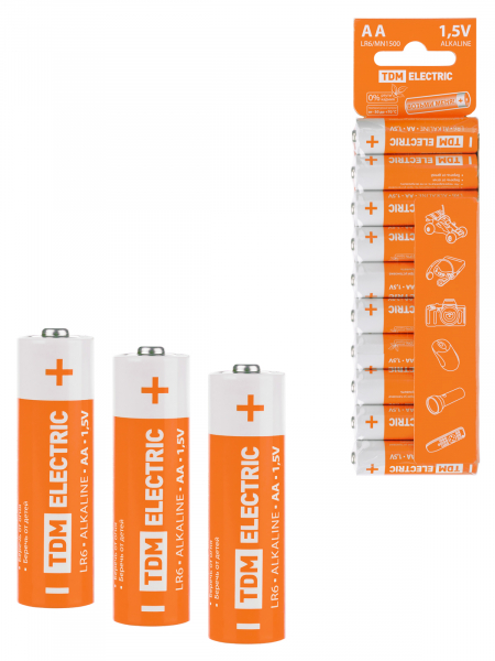 Элемент питания TDM LR6 AA Alkaline 1,5V SC-10 (кратно 10)