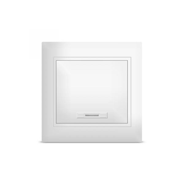 UNIVersal  Севиль  Белый  Выключатель 1-клавишный с подсветкой скрытая установка С0121