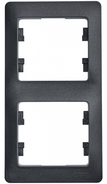 Glossa Антрацит Рамка 2-местная вертикальная IP20 скрытая установка GSL000706