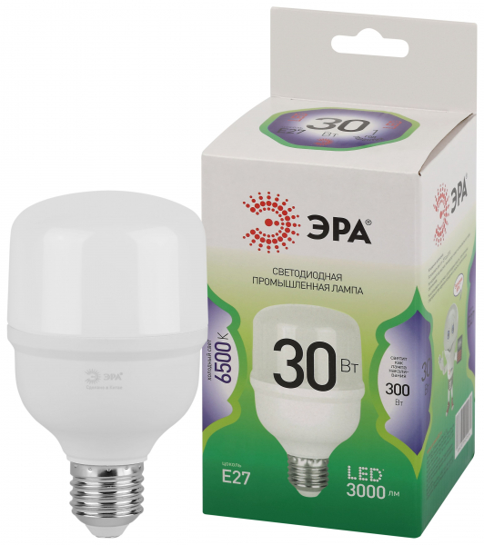 Лампа светодиодная ЭРА GREEN LINE LED POWER T70-30W-865-E27 GL Е27 30 Вт колокол холодный свет (кратно 1)