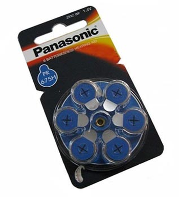 Элемент питания Panasonic PR-675 H (ZA675) 1.4В BP6 слуховые (кратно 6)