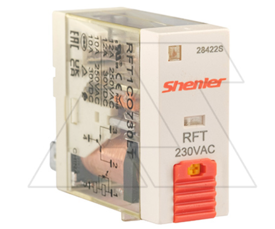 Реле RFT1CO730LT, 1CO, 12A(250VAC/30VDC), 230VAC, мех. индикация, тест-кнопка с блокировкой, LED