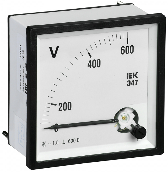Вольтметр IEK Э47 600В класс точности 1,5 96х96мм