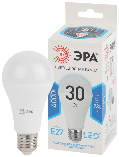 Светодиодная лампа ЭРА LED A65-30W-840-E27