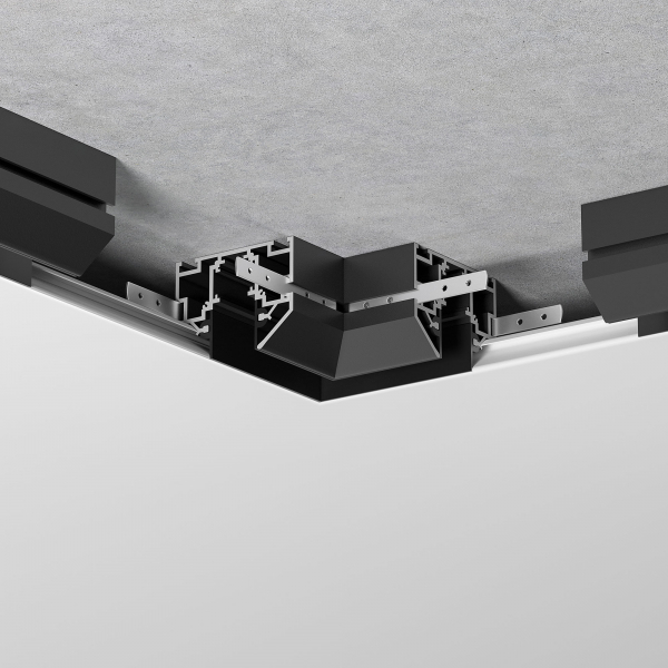 Slim Magnetic Коннектор угловой внутренний для шинопровода в натяжной потолок 85204/00 (черный) 85205/00 (кратно 1)