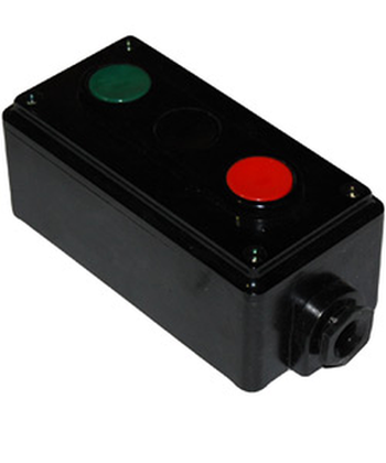 Пост управления кнопочный Электротехник ПКЕ 222-2 У2, 10А, 660В, 2 элемента, чёрный и красный цилиндр, накладной, IP54