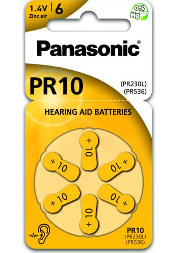 Батарейка Panasonic PR-230 H (ZA10) 14В BP6 слуховые (кратно 6)