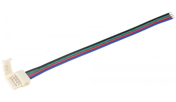Коннектор IEK (5шт) для соединения светодиодной ленты RGB 10 мм с драйвером ( - 15 см - разъем)