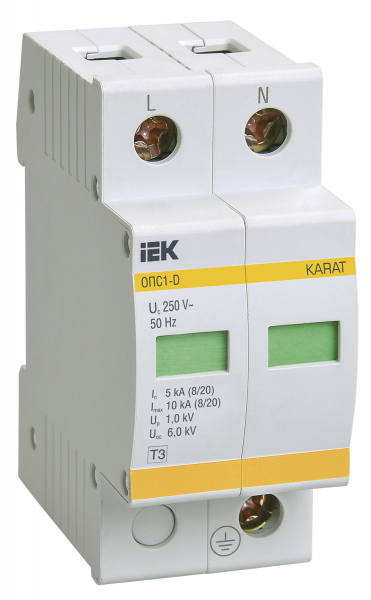 Ограничитель имульсных перенапряжений  2П  230B  5-10кА  IEK  ОПС1-D