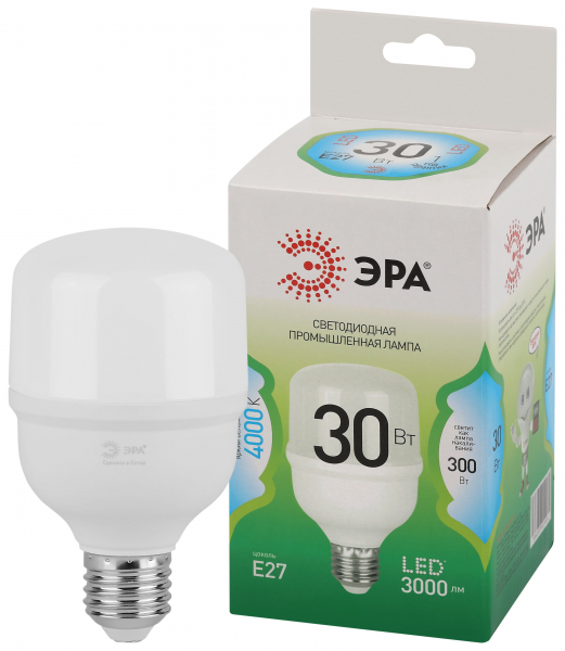 Лампа светодиодная ЭРА GREEN LINE LED POWER T70-30W-840-E27 GL Е27 30 Вт колокол яркий белый свет (кратно 1)