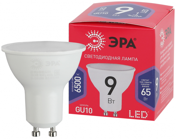 Светодиодная лампа ЭРА ЭКО LED MR16-9W-865-GU10 R