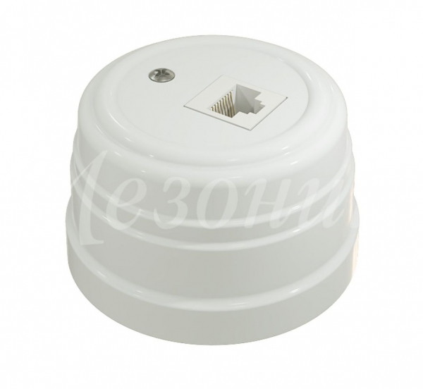 Розетка пластиковая компьютерная RJ45, белый, УСАДЬБА, &quot;МезонинЪ&quot;