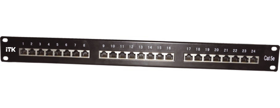Патч-панель категория 5Е UTP, 24 порта (IDC Dual) 1U  ITK