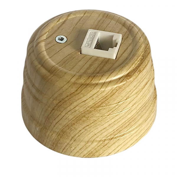 Розетка пластиковая компьютерная RJ45, сосна, УСАДЬБА, &quot;МезонинЪ&quot;