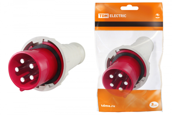 Вилка кабельная TDM 045 3Р+РЕ+N 125А 380В IP54