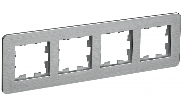 BRITE Рамка 4-мест. РУ-4-1-Бр металл алюм. RE AL IEK