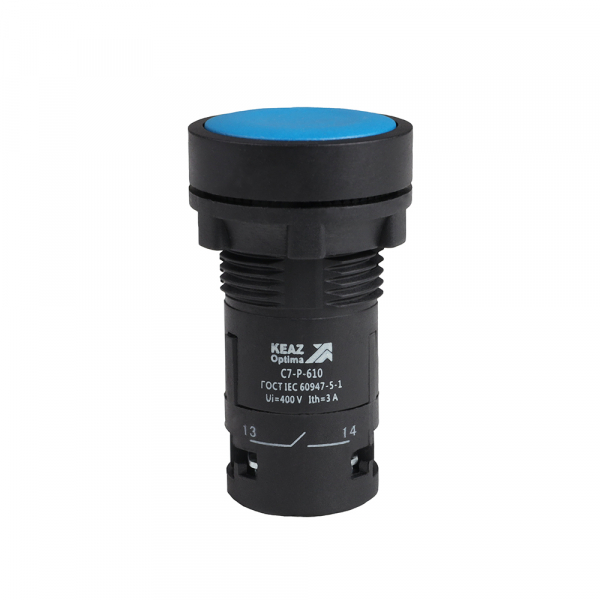 Кнопка OptiSignal Compact D22 С7-P-610 синяя 1НО XB7NA61 (кратно 1)