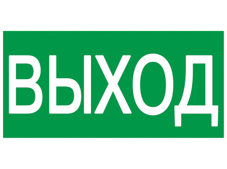 Самоклеящаяся этикетка: 100х50 мм, "ВЫХОД"