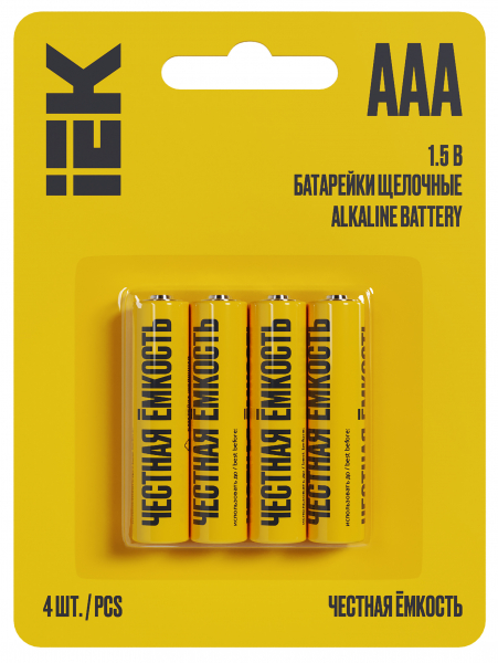 Элемент питания IEK Alkaline LR03/AAA (4шт/упаковка)