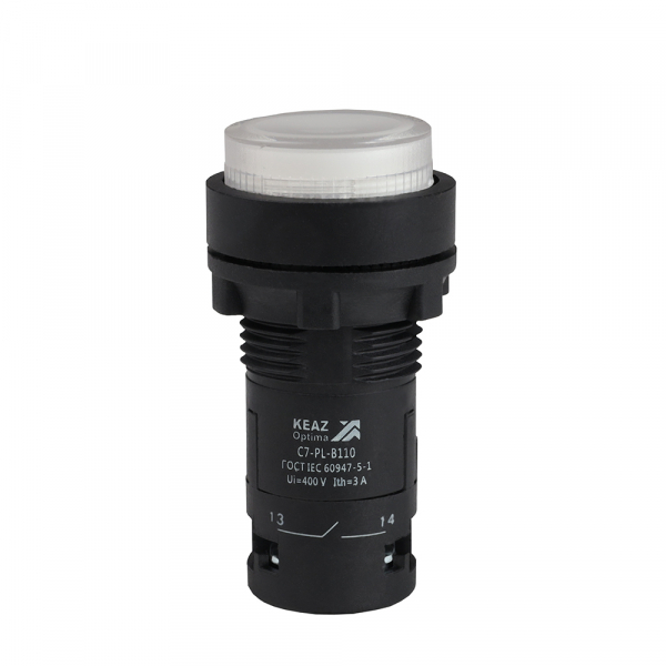 Кнопка с подсветкой OptiSignal Compact D22 С7-PL-B110 белая 1НО 24 В AC/DC XB7NW31B1 (кратно 1)