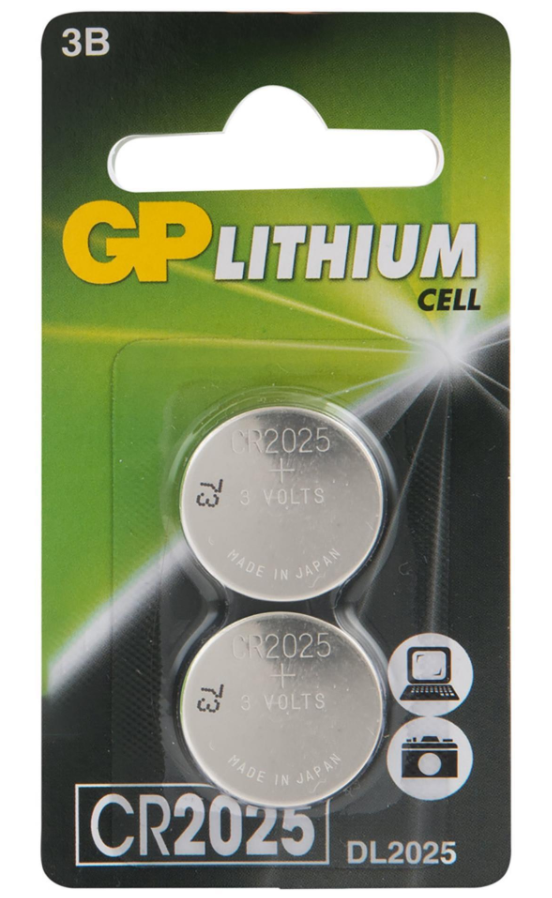 Элемент питания GP Lithium CR2025 BP2 (кратно 2)