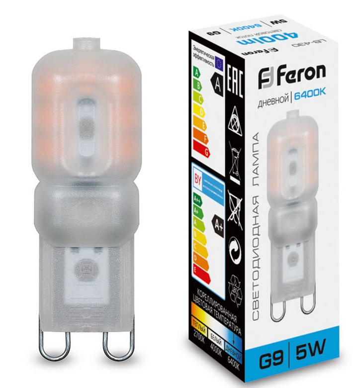 Светодиодная лампа Feron G9 5Вт 230В 6400K