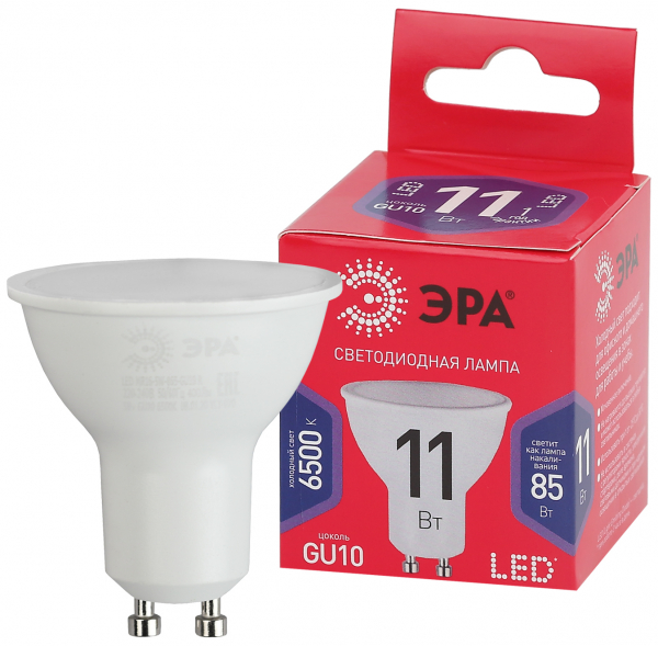 Светодиодная лампа ЭРА ЭКО LED MR16-11Вт-865-GU10 R   (диод, софит, 11Вт, хол, GU10)