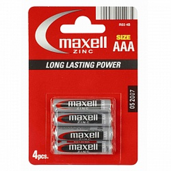 Батарейка AAA MAXELL R03 Zinc BP4