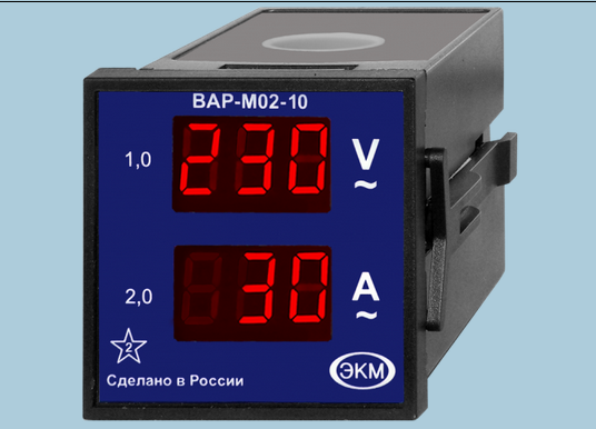 Вольтамперметр Меандр ВАР-М02-10 АС20-450В 63А на DIN рейку